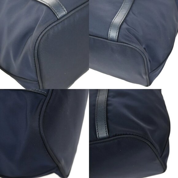PRADA Logo 2Way Shoulder Hand Bag Nylon Leather Navy Blue GHW - Picture 12 of 16
